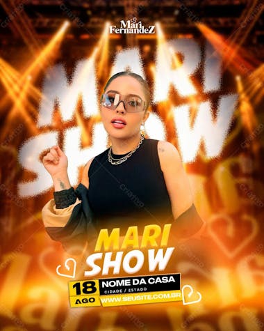 Flyer de eventos mari show feed