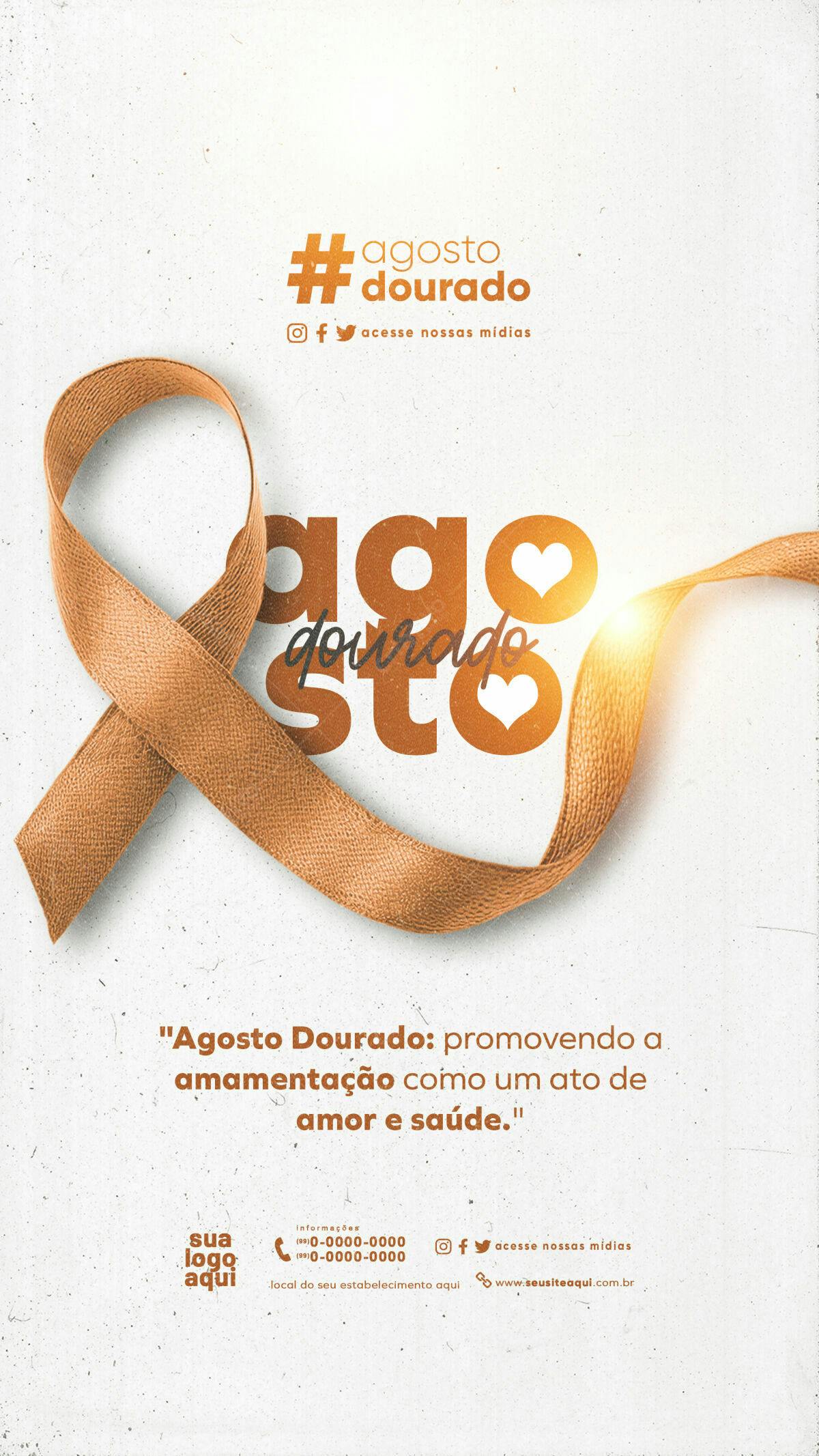 Flyer Agosto Dourado PSD Editável
