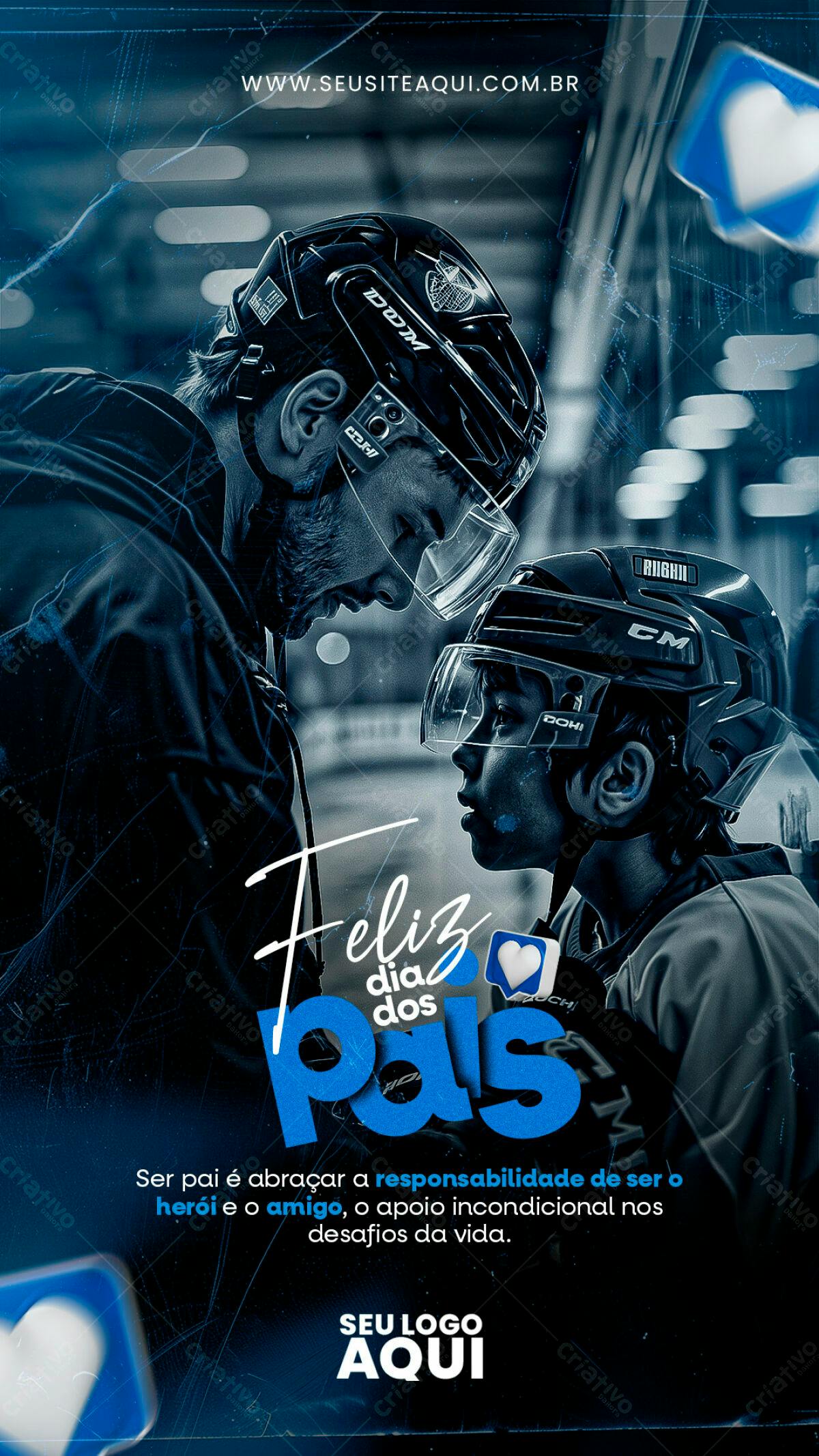 Flyer Dia dos Pais Hóquei no Gelo PSD Editável
