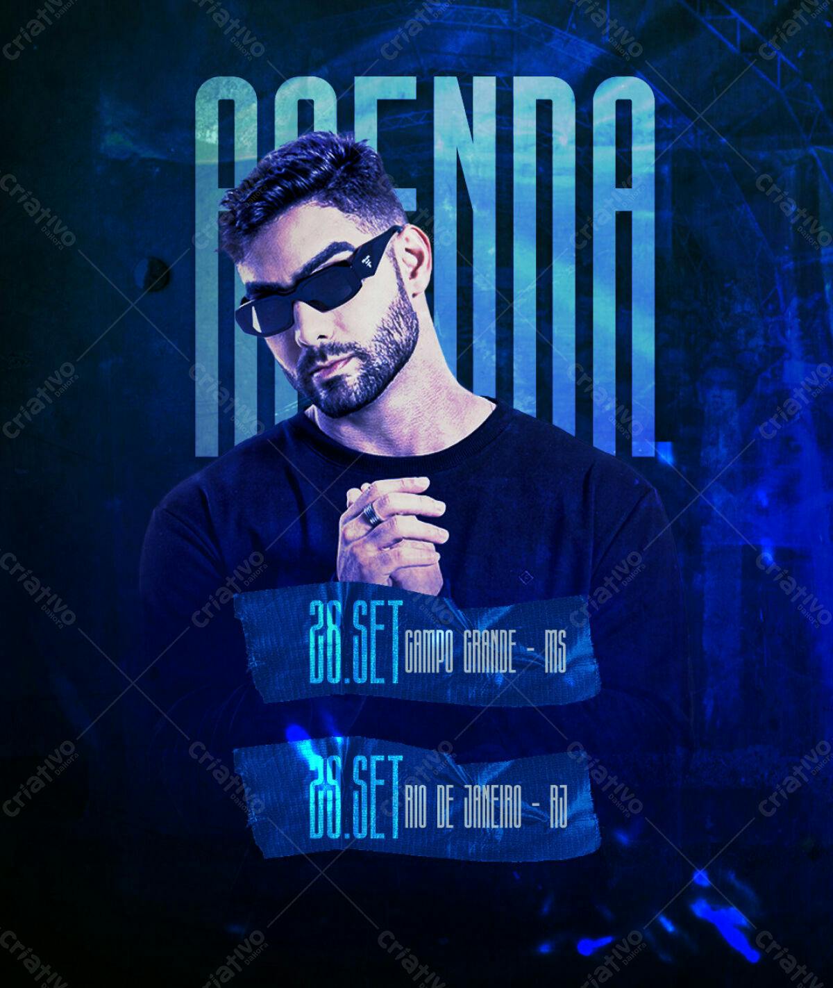 Flyer Agenda de Shows PSD Editável
