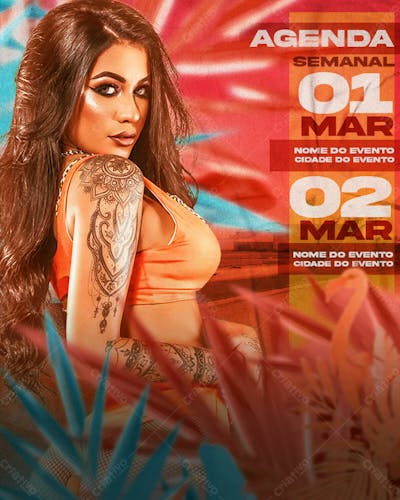 96 Flyers Para Artistas E Eventos Agenda Semanal Feed