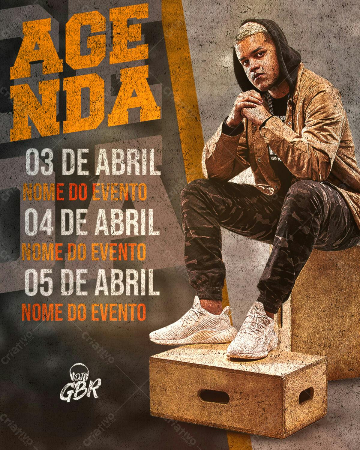 Flyer para Evento Musical de Abril PSD Editável