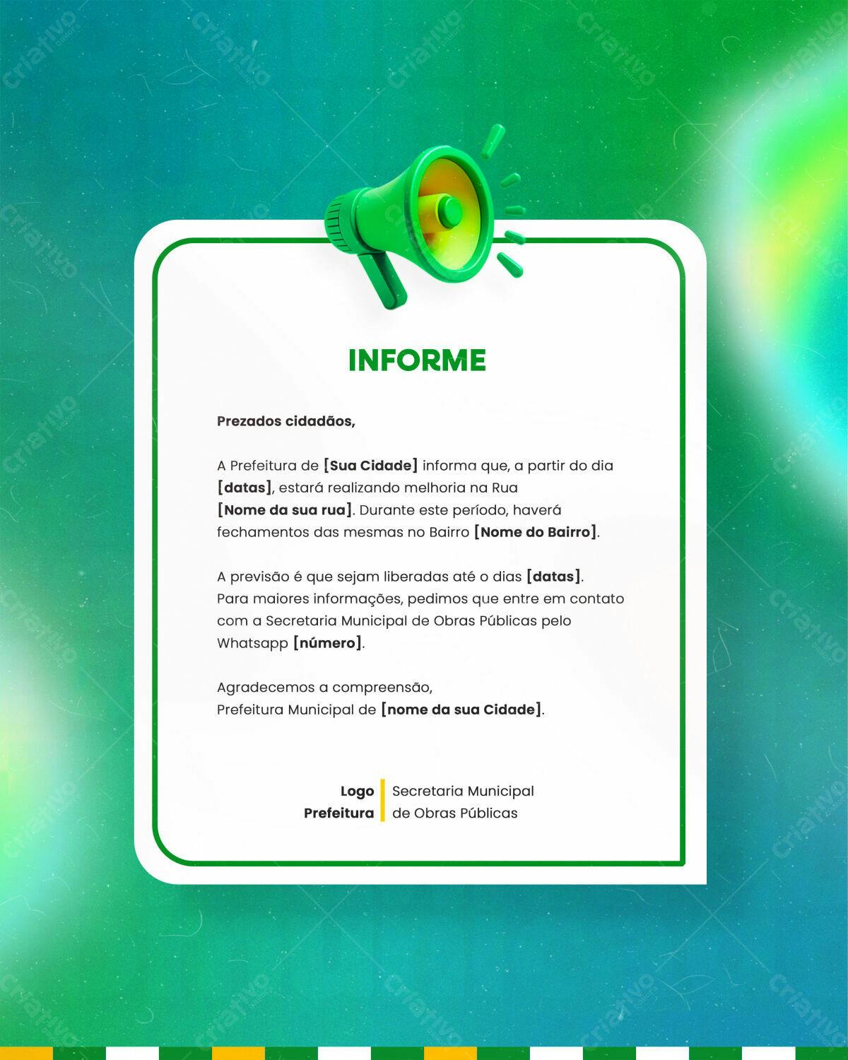 Informe Oficial Prefeitura PSD Editável