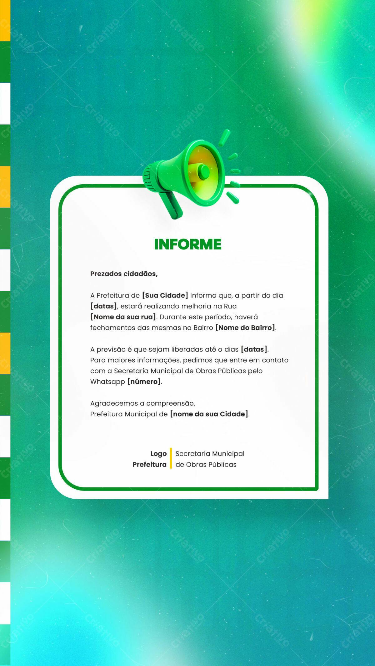 Flyer de Informação Pública PSD Editável