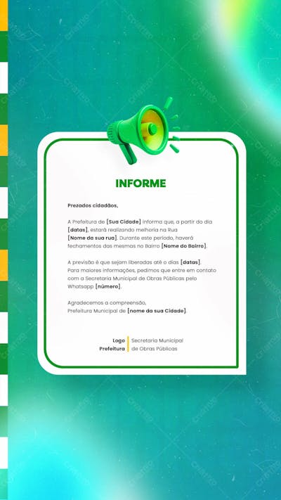 Prefeitura Comunicado Aviso Informe Munícipes Social Media Flyer Psd Editável D 3