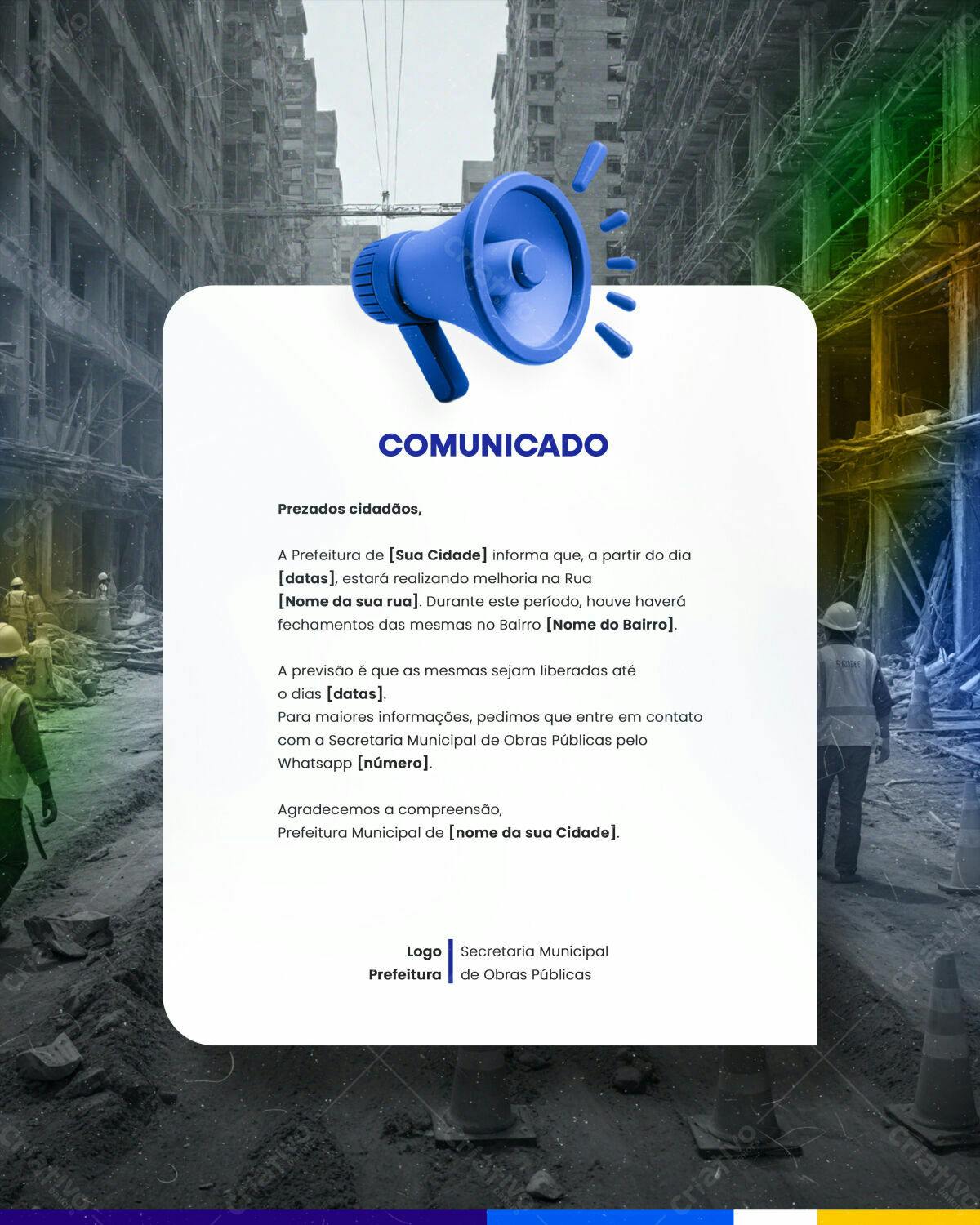 Comunicado Oficial Prefeitura PSD Editável