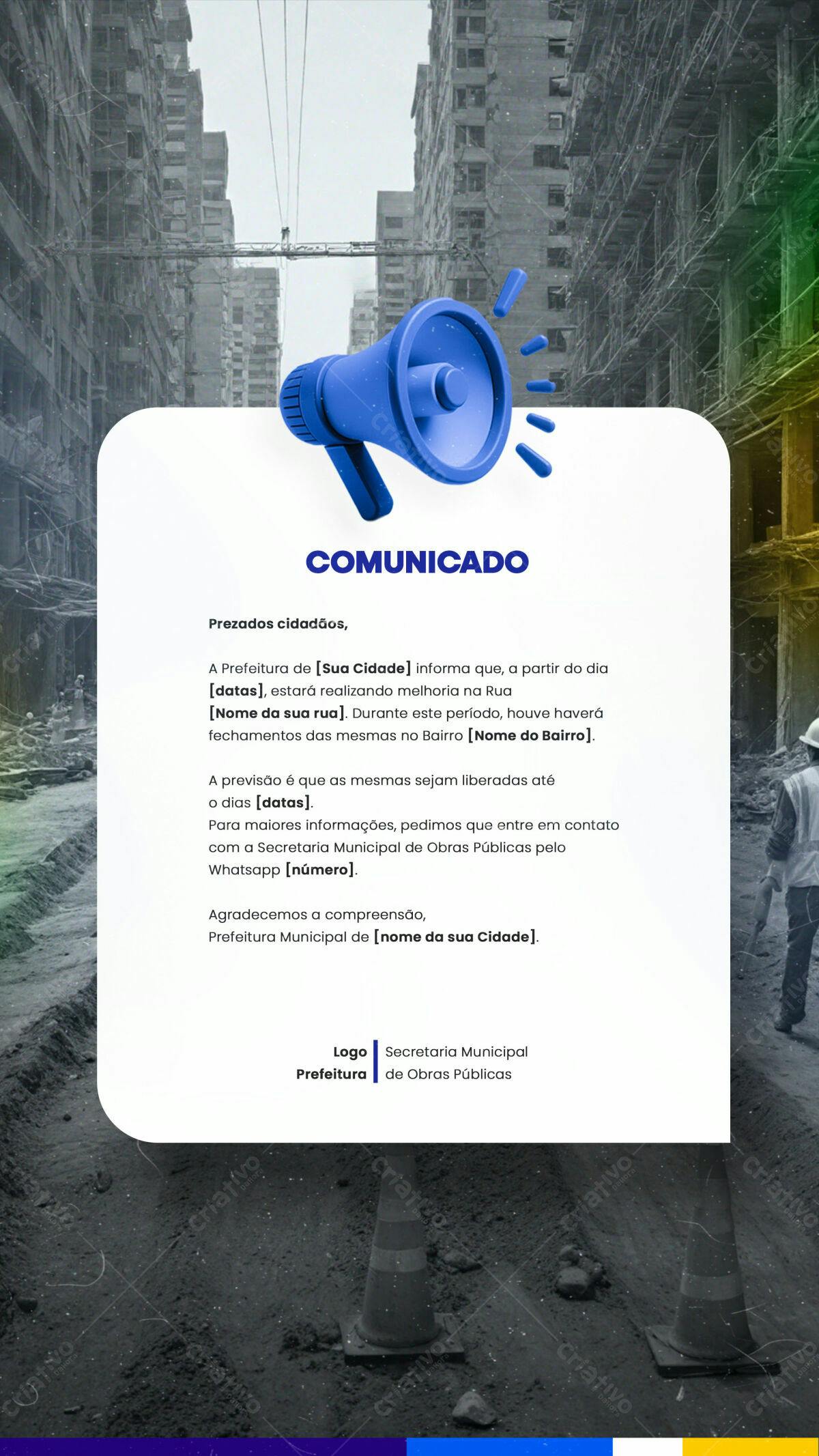 Comunicado Oficial Prefeitura PSD Editável