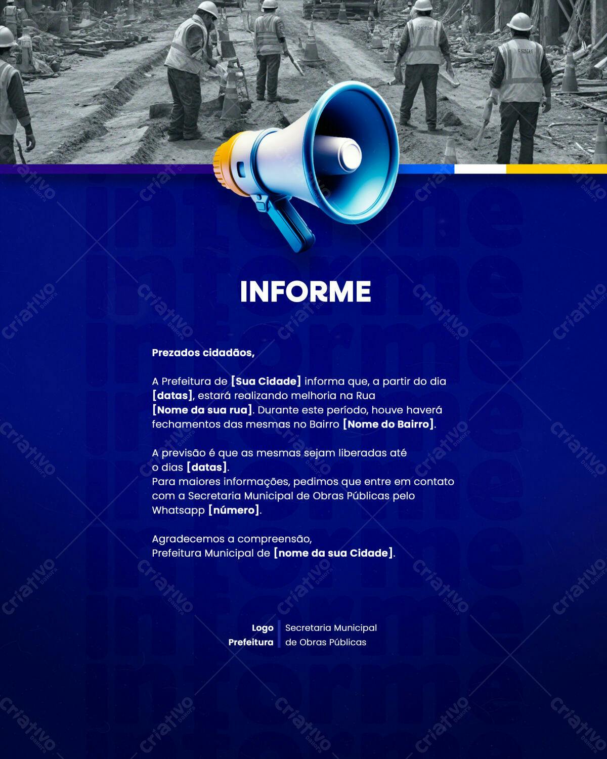 Flyer informativo Prefeitura PSD Editável