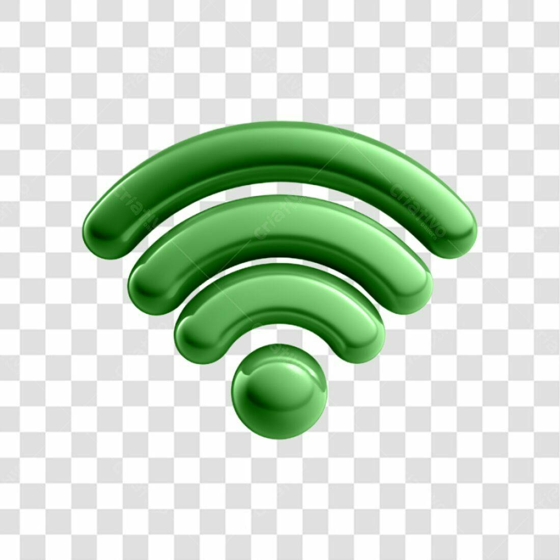 Icone Wifi Verde PNG com fundo transparente