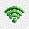 Green wifi icon set 3d