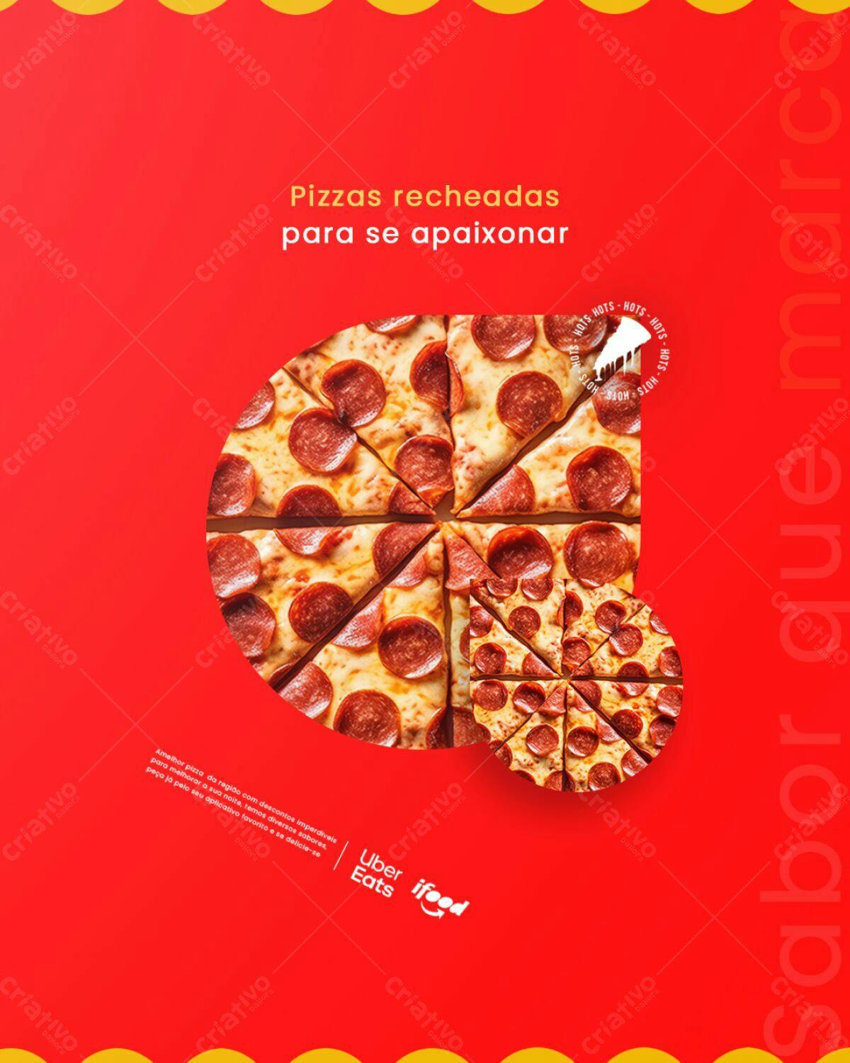 Flyer para Promoção de Pizza Recheada PSD Editável