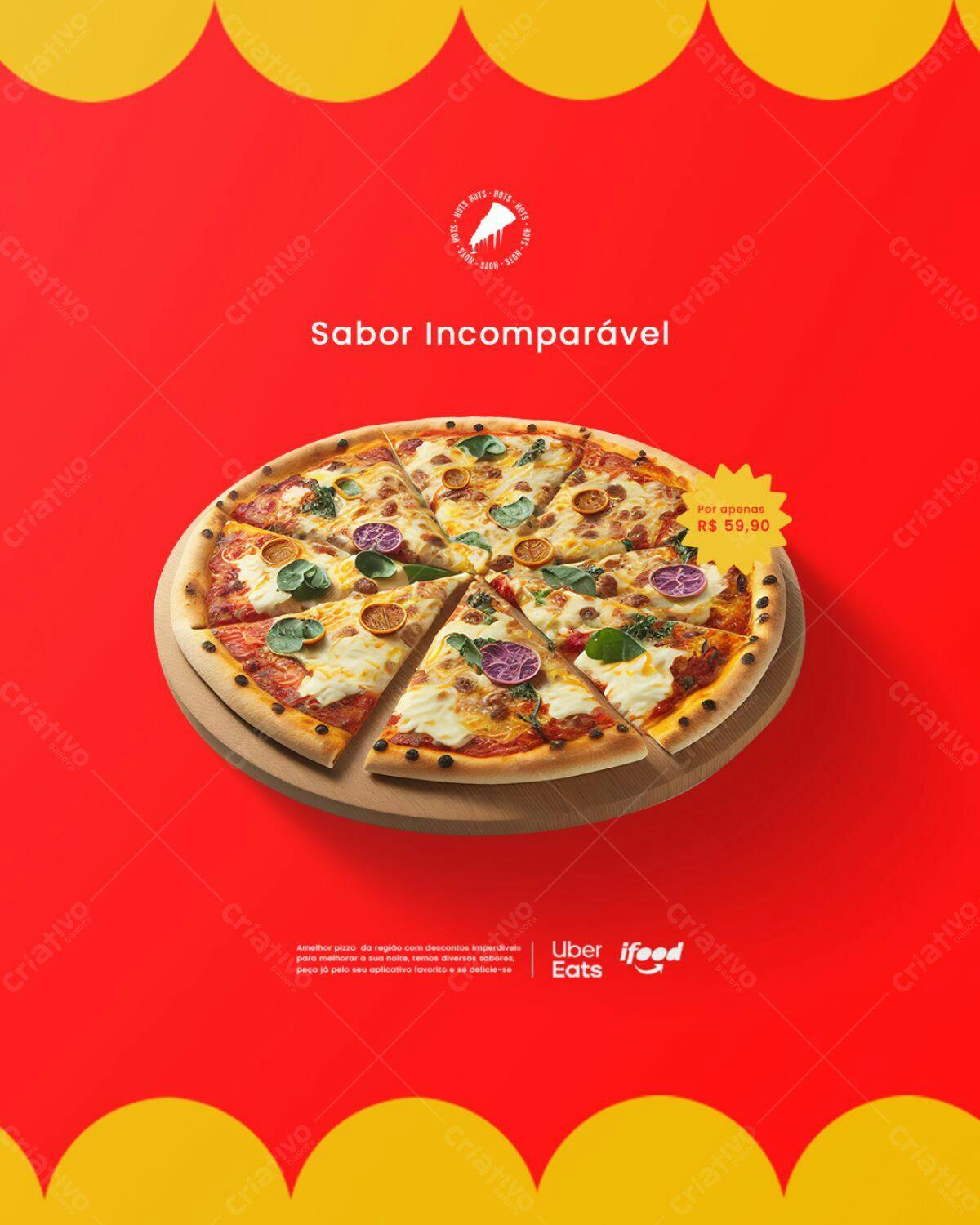 Flyer para Promoção de Pizza PSD Editável
