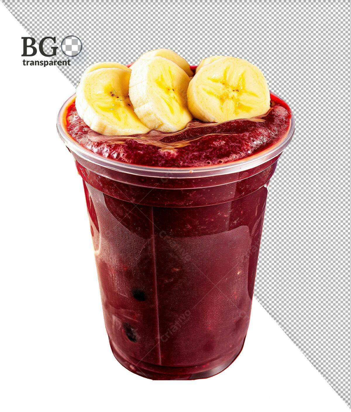 PSD Açaí com Banana para Cardápio de Lanchonete PSD Editável
