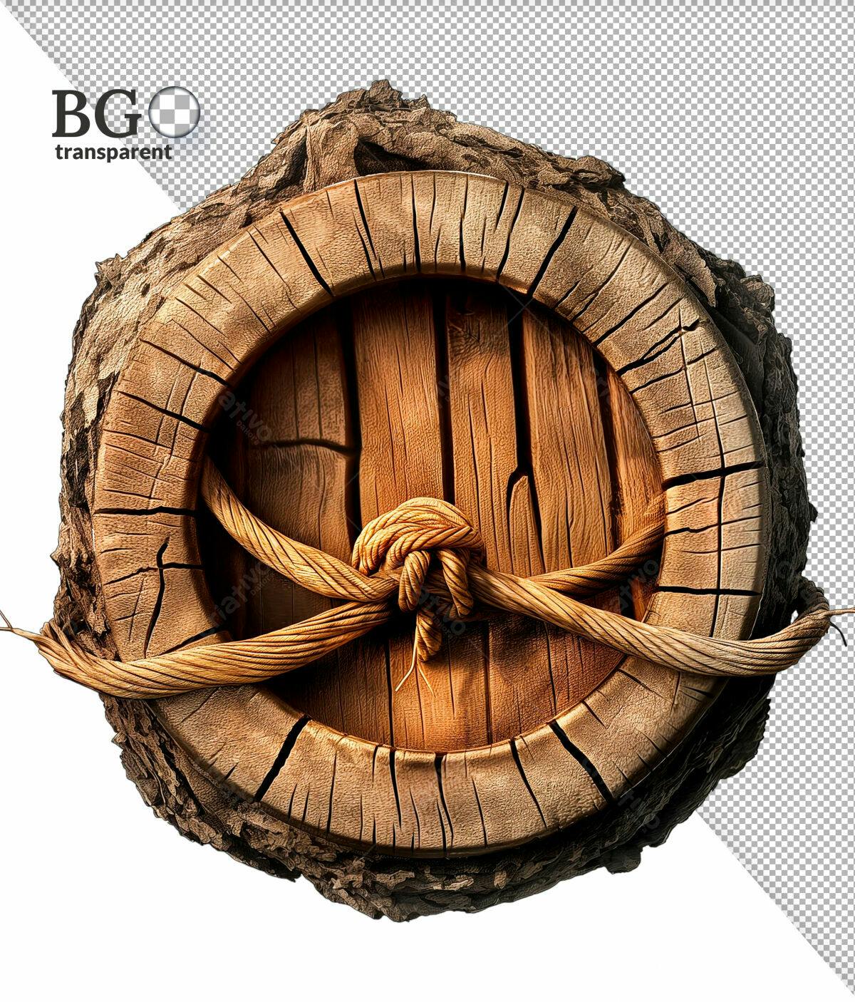 Elemento de Design Rústico em Madeira PSD Editável