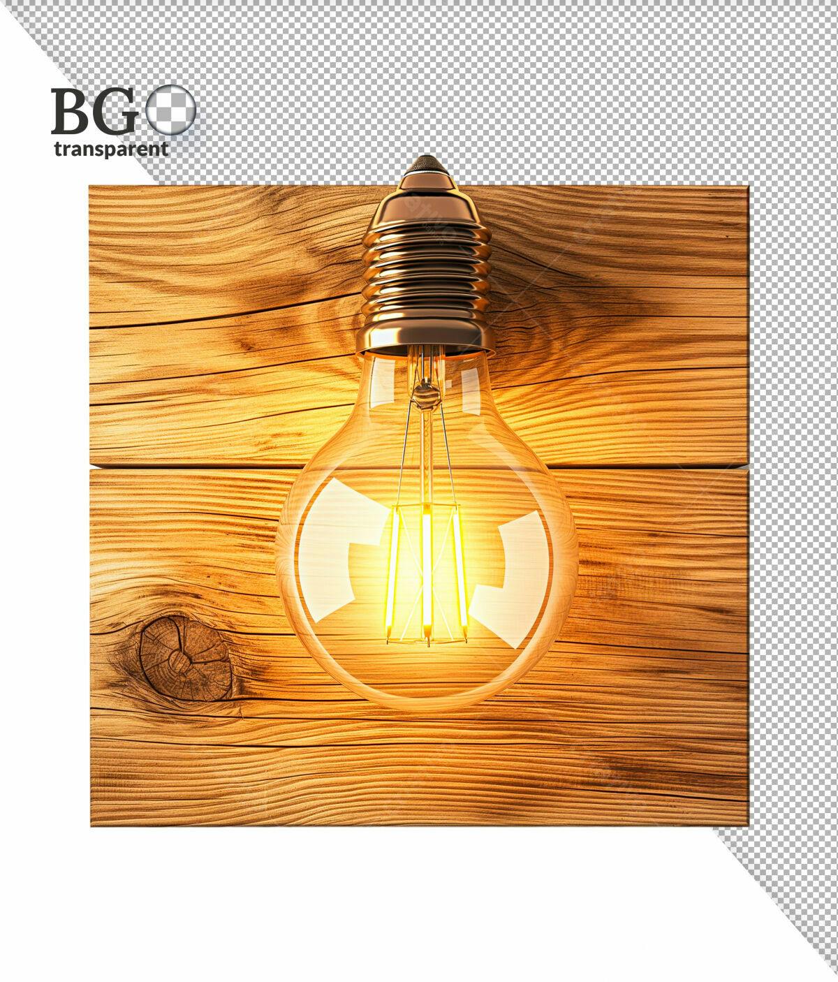 Mockup Lâmpada LED em Madeira PSD Editável
