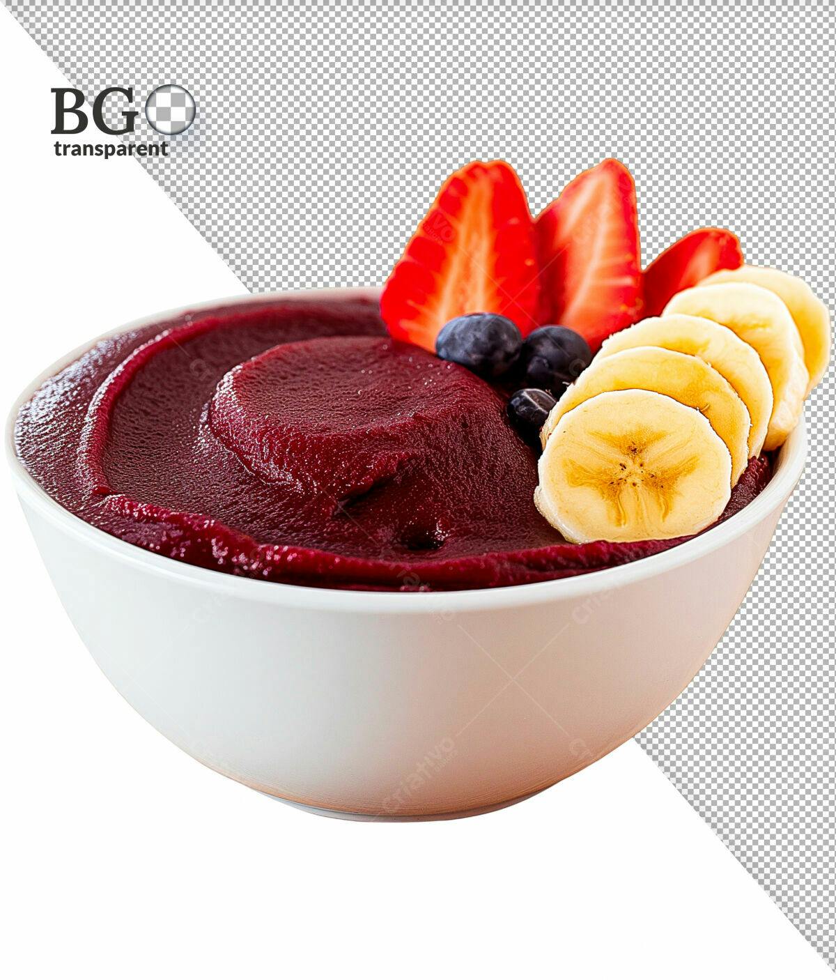 Psd Açaí com Morango e Banana PSD Editável