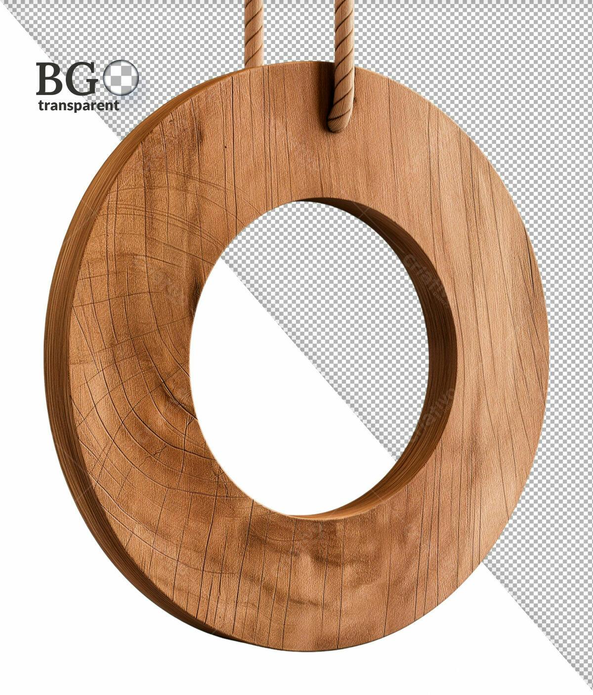 Moldura Circular de Madeira PSD Editável