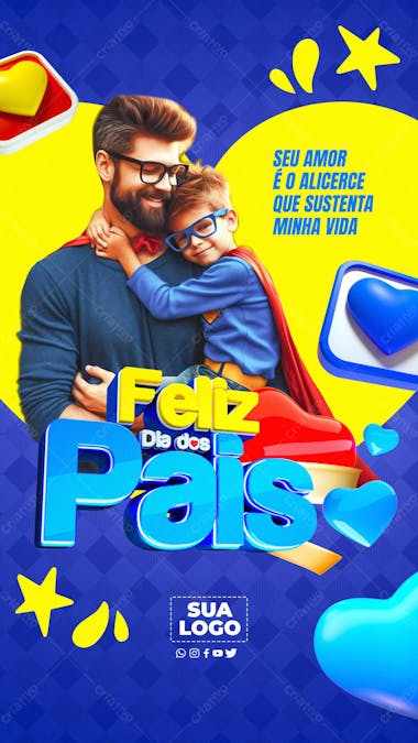 Feliz dia dos pais 11 agosto redes sociais stories