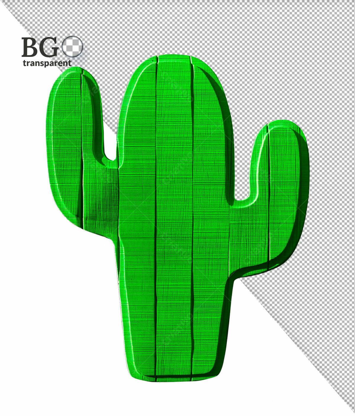 Elemento Decorativo Cacto Verde PSD Editável