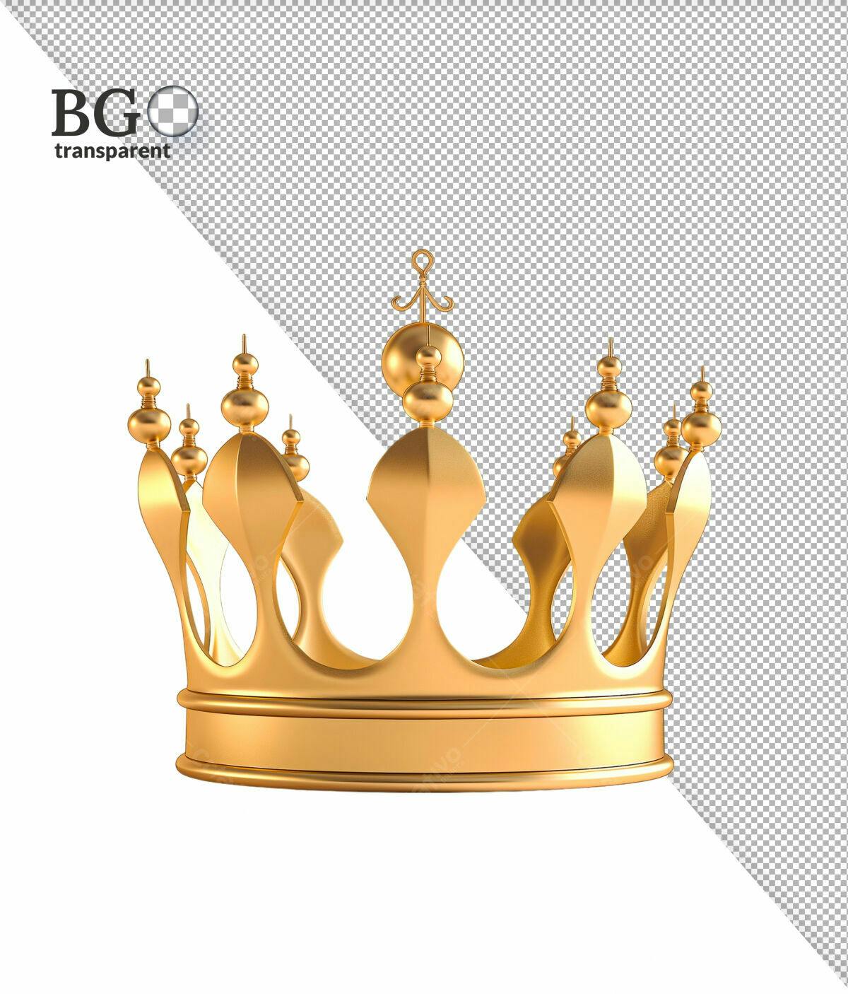 Coroa de Ouro 3D PSD Editável