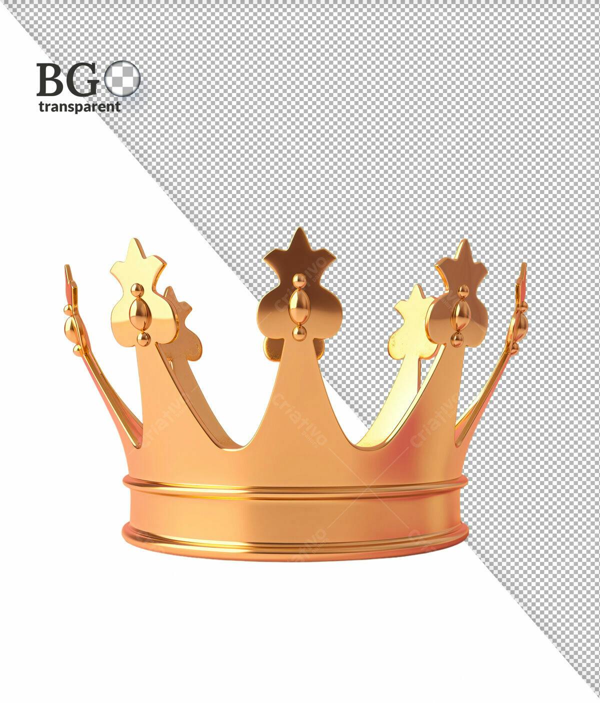 Coroa Dourada 3D PSD Editável