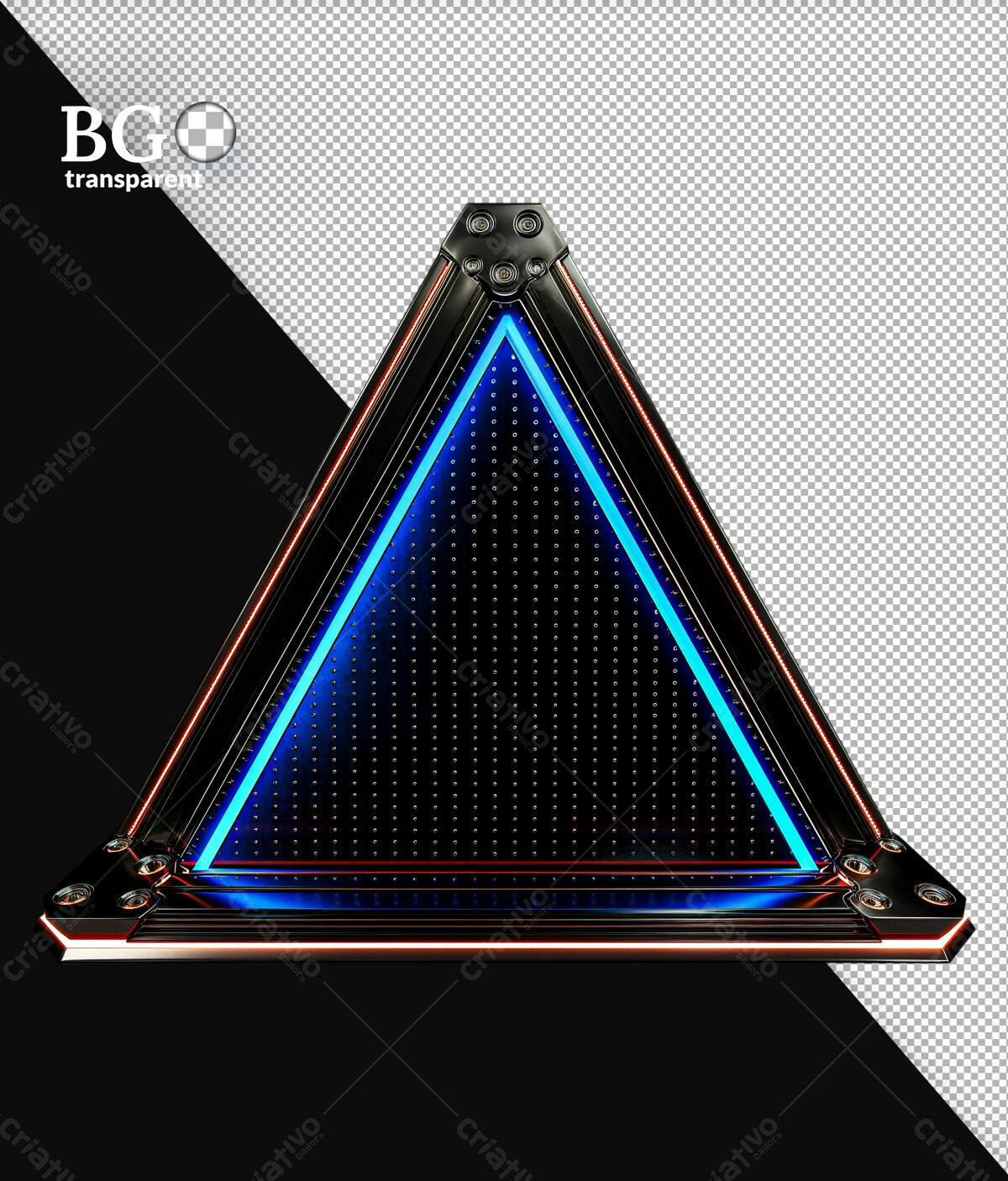 Moldura Triangular Neon PSD Editável