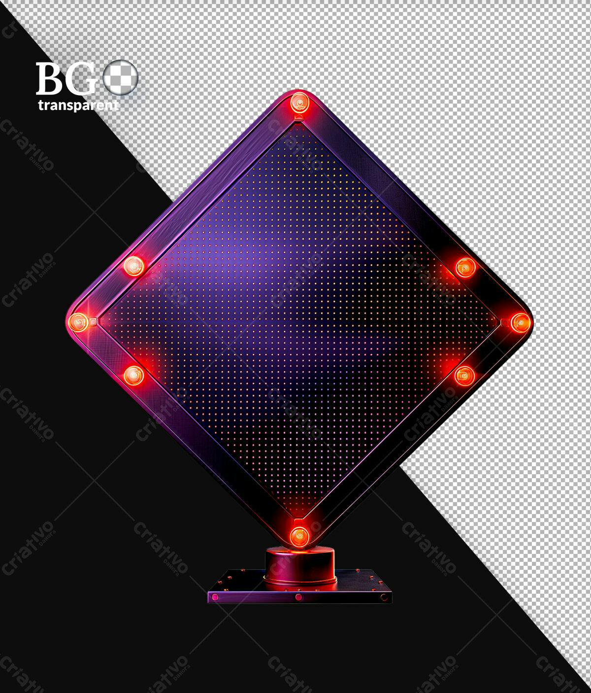 Placa de Sinalização Neon PSD Editável
