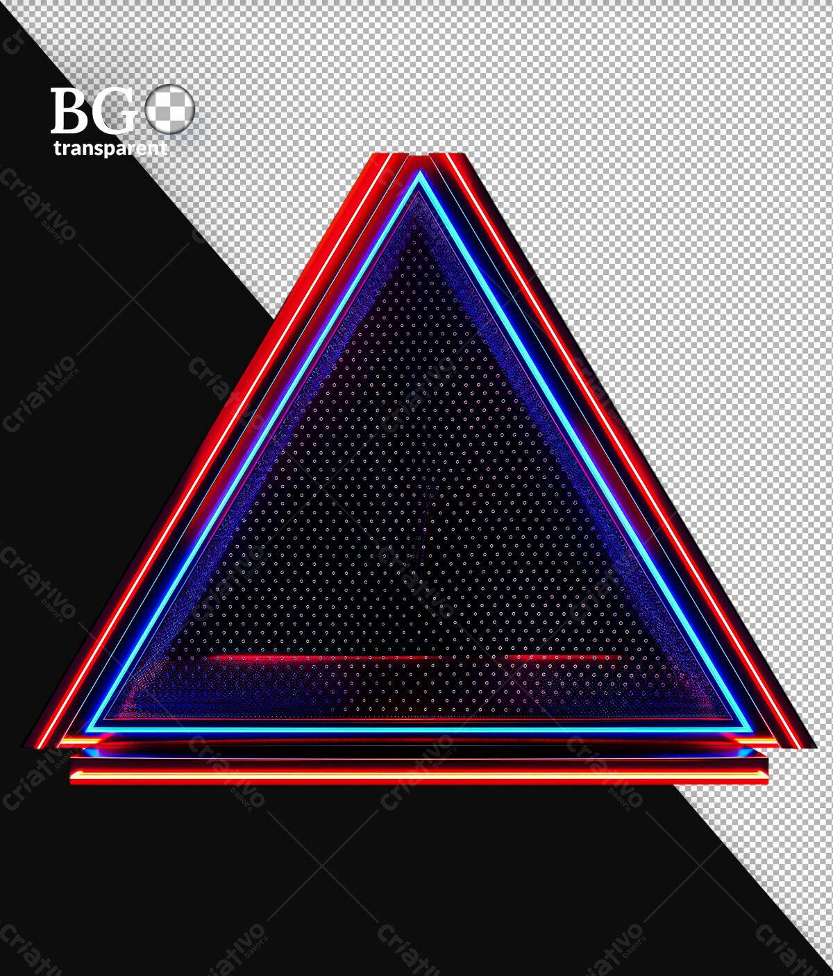 Moldura Triangular Neon PSD Editável