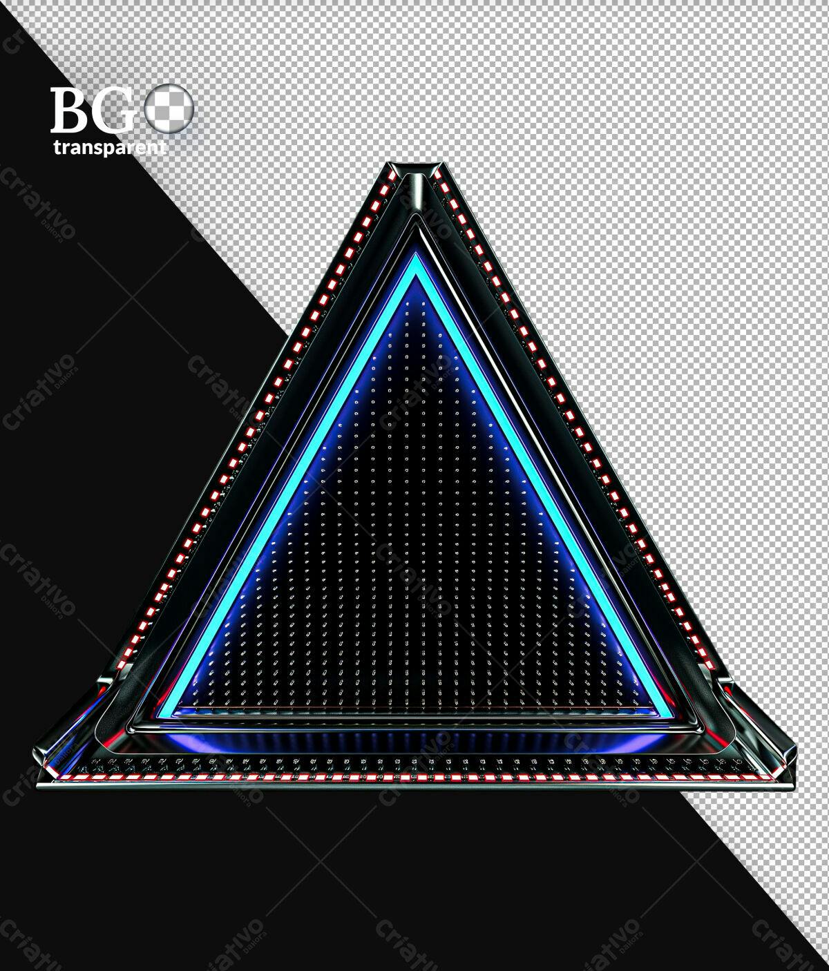 Moldura Triangular Neon para Vídeo PSD Editável