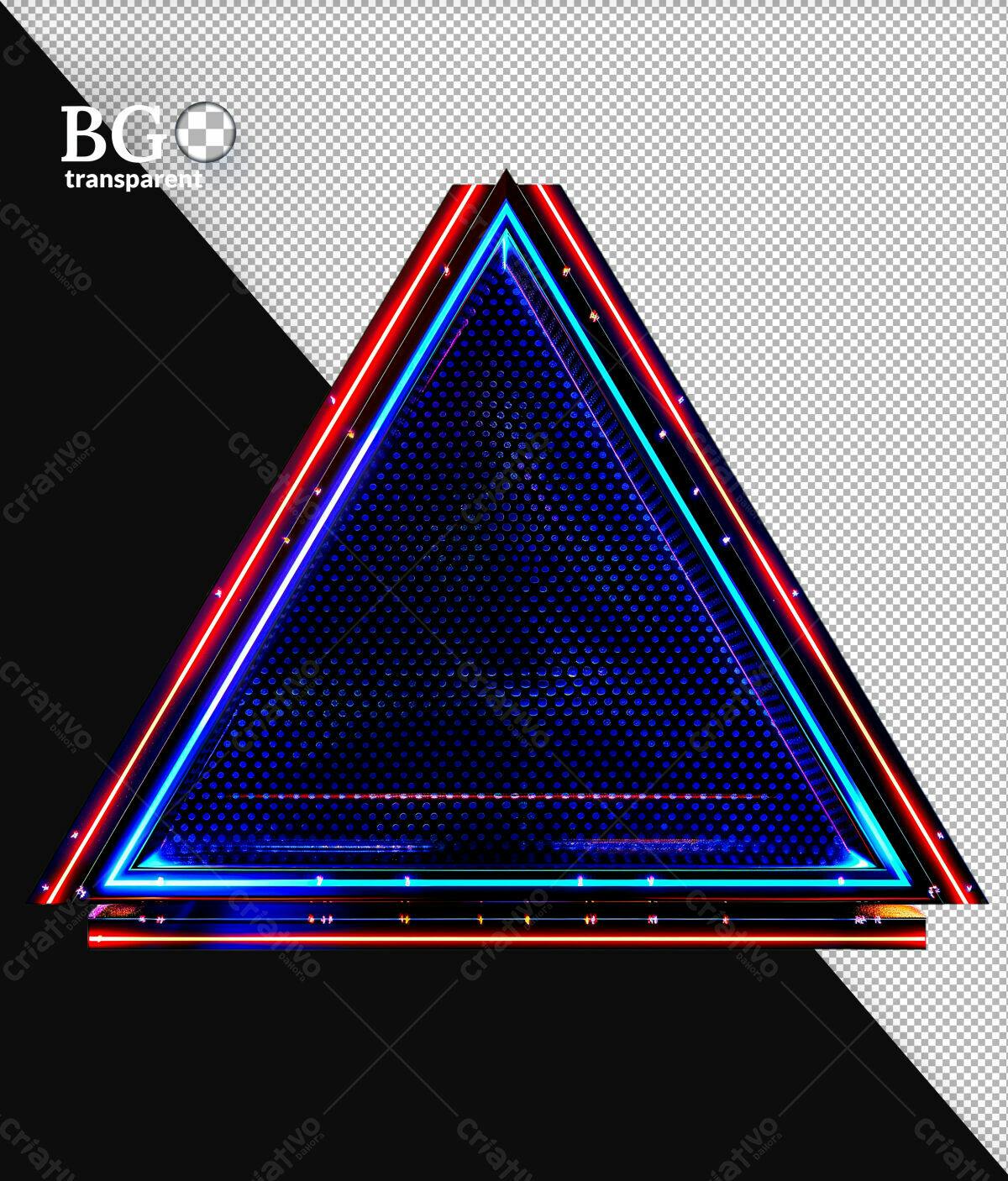 Moldura Triangular Neon PSD Editável