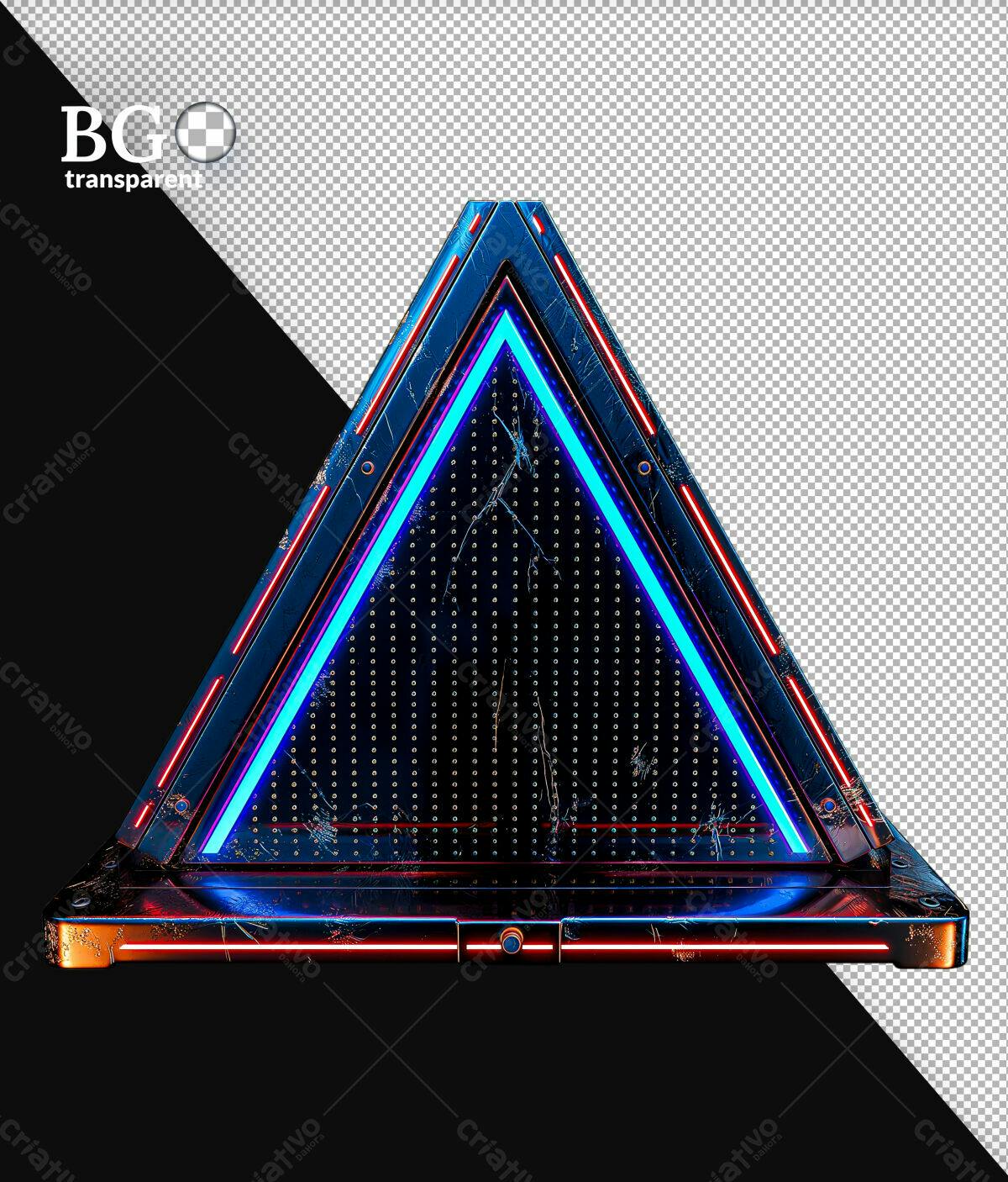 Moldura Triangular Neon PSD Editável