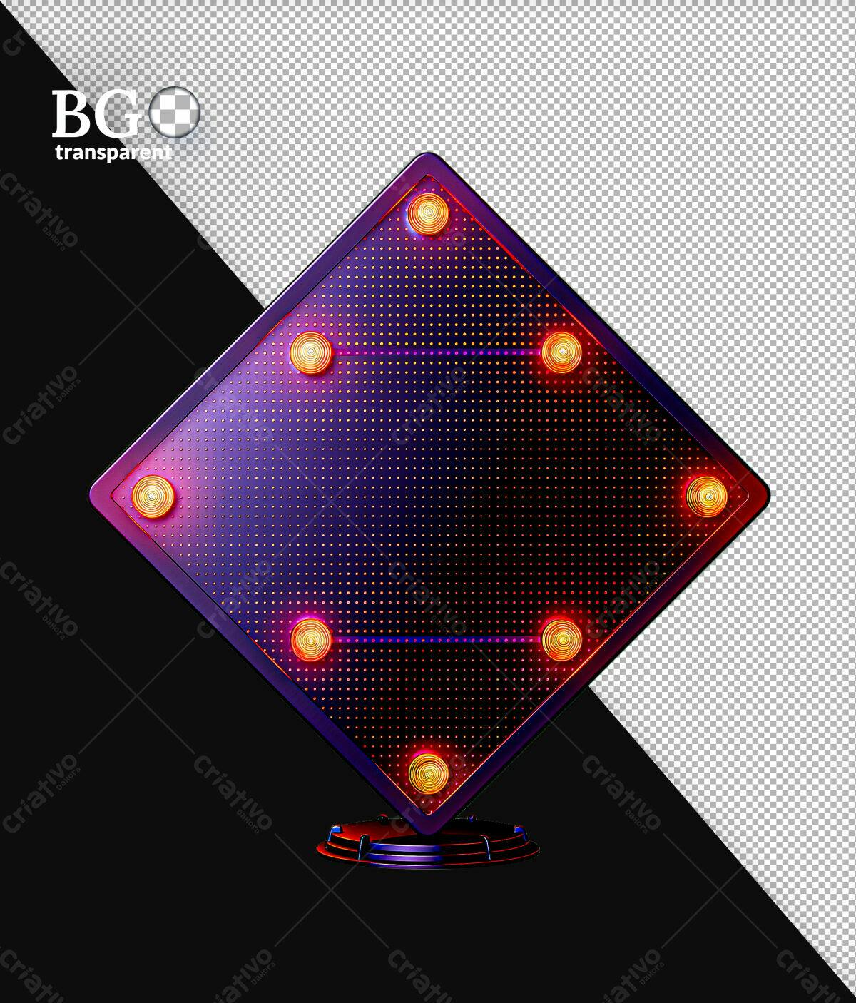 Placa de Sinalização Neon PSD Editável