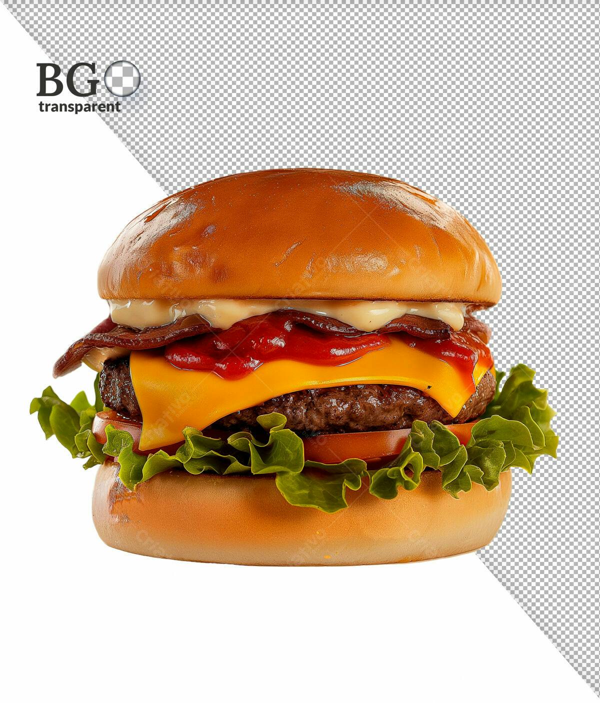 Imagem de Hambúrguer com Bacon PSD Editável