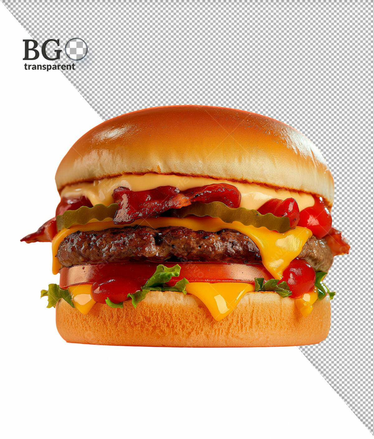 Imagem de Hambúrguer com Bacon PSD Editável