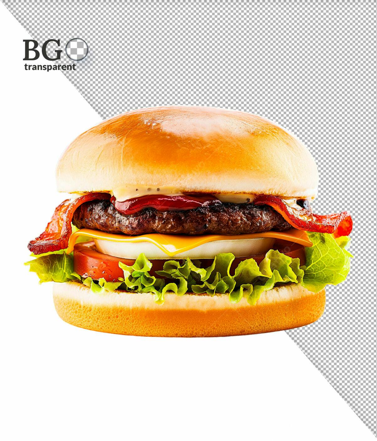 Imagem de Hambúrguer com Bacon PSD Editável