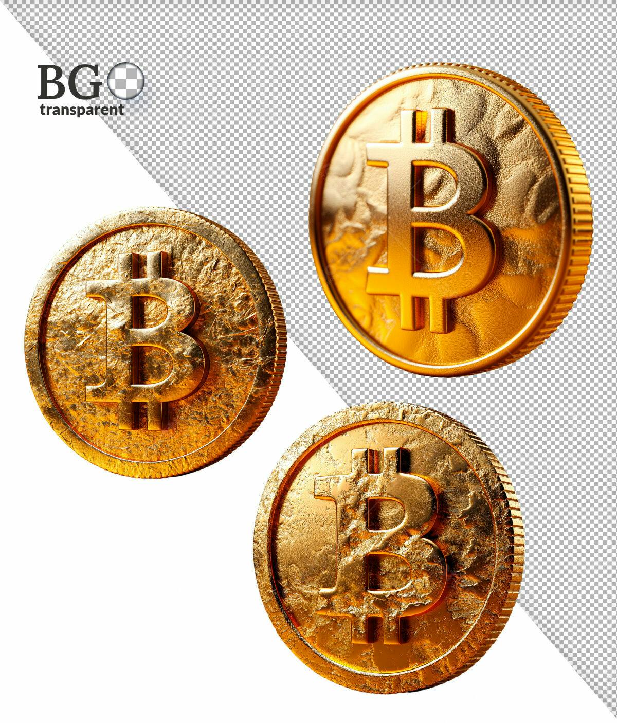 Mockup Bitcoin em Ouro PSD Editável
