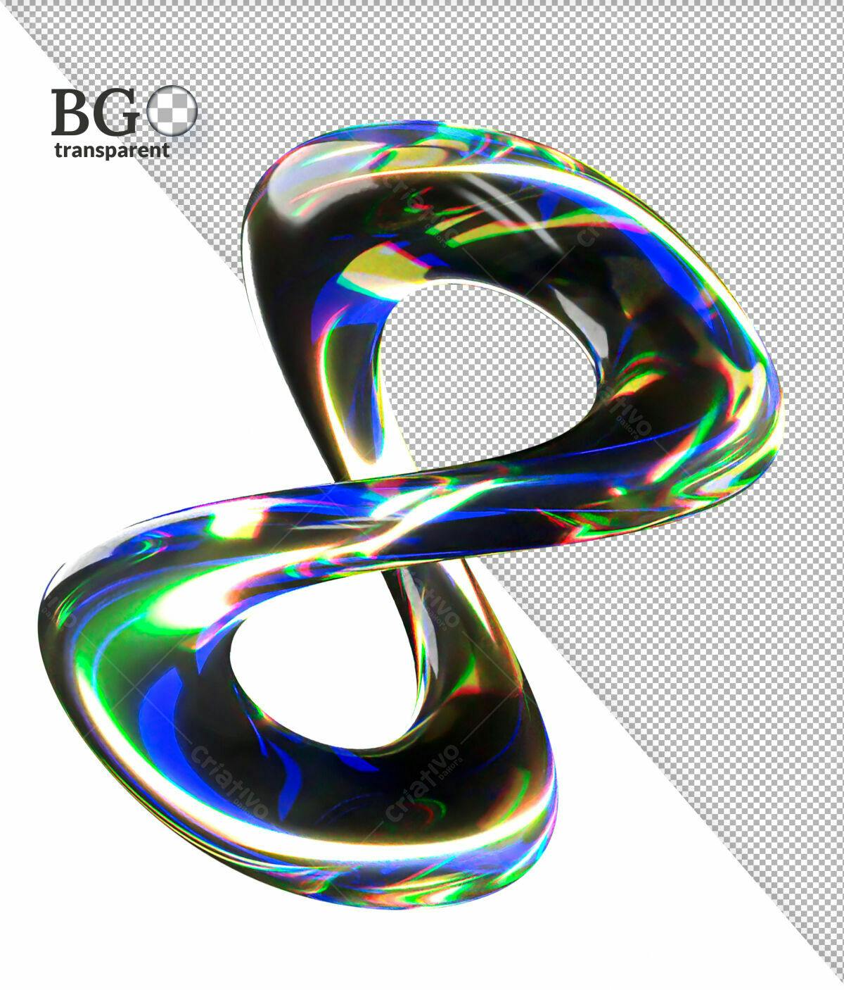 Elemento Gráfico Abstrato em Formato Infinito PSD Editável