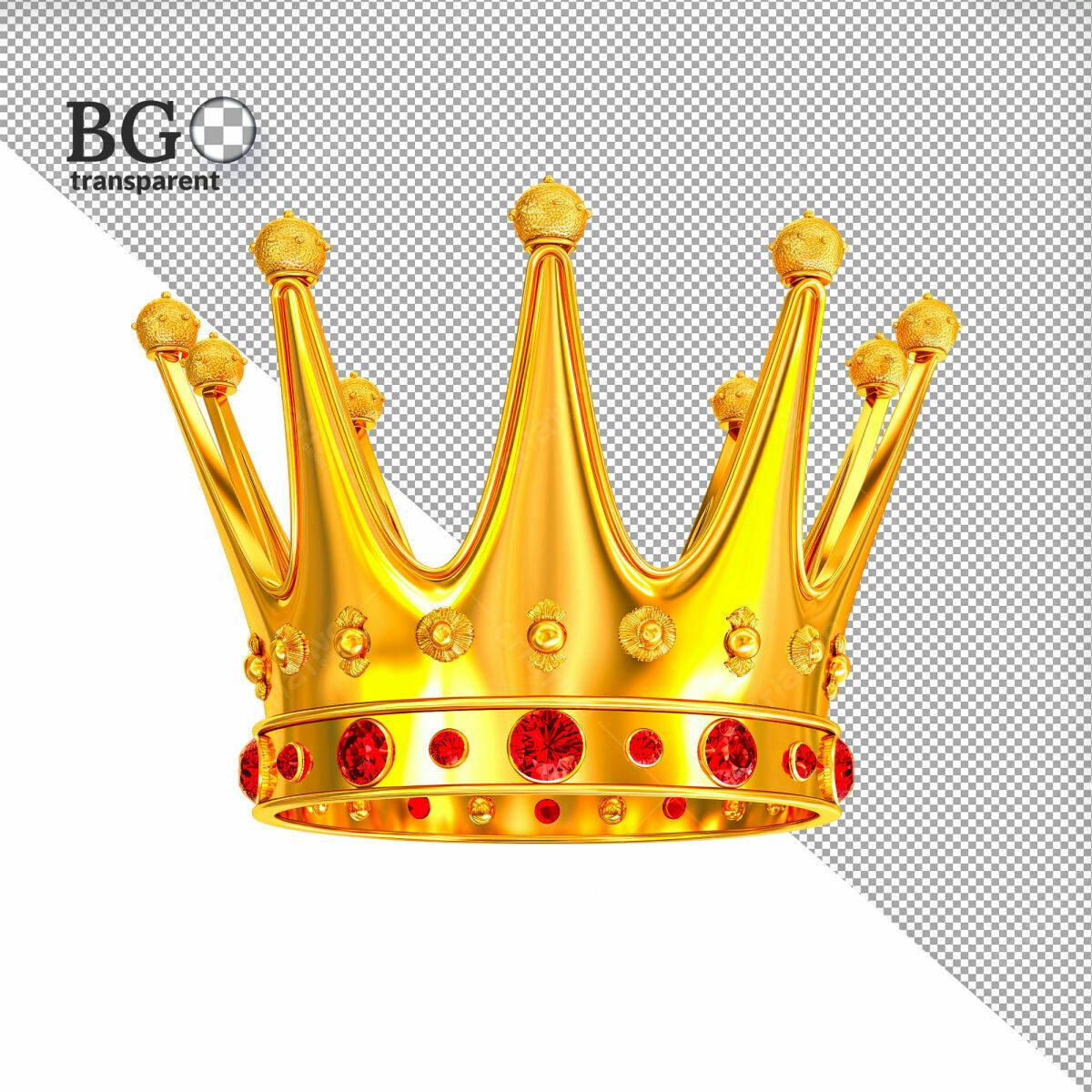 Coroa Real Dourada com Rubis PSD Editável