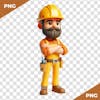 3d, man, beard, construction, workwear, mechanic