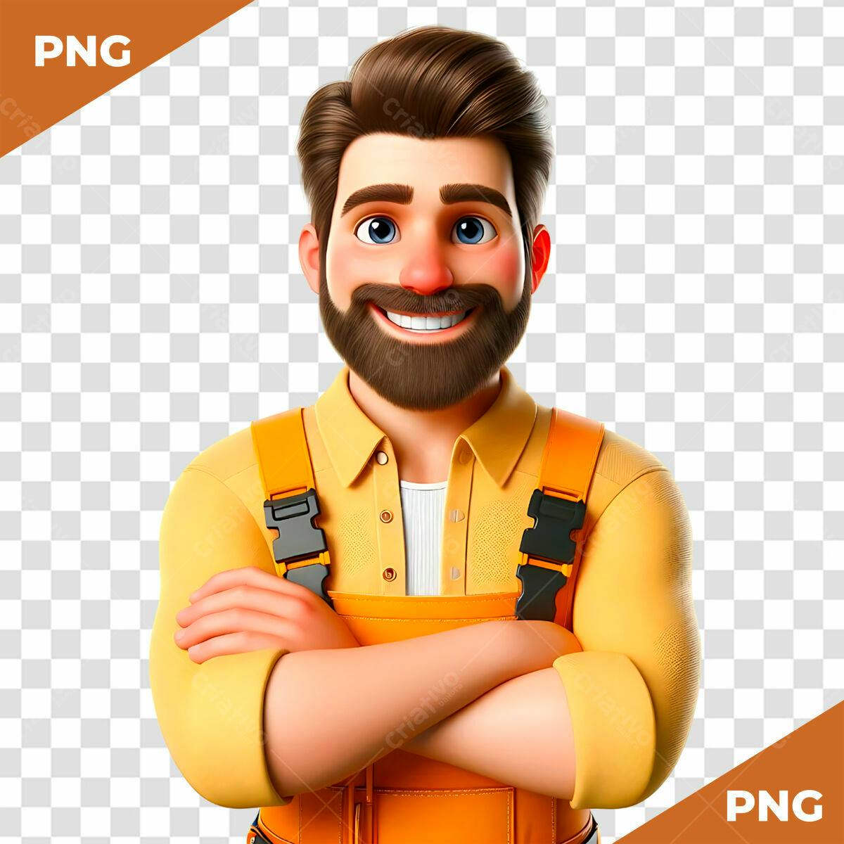 Personagem Cartoon para Design de Sites PSD Editável