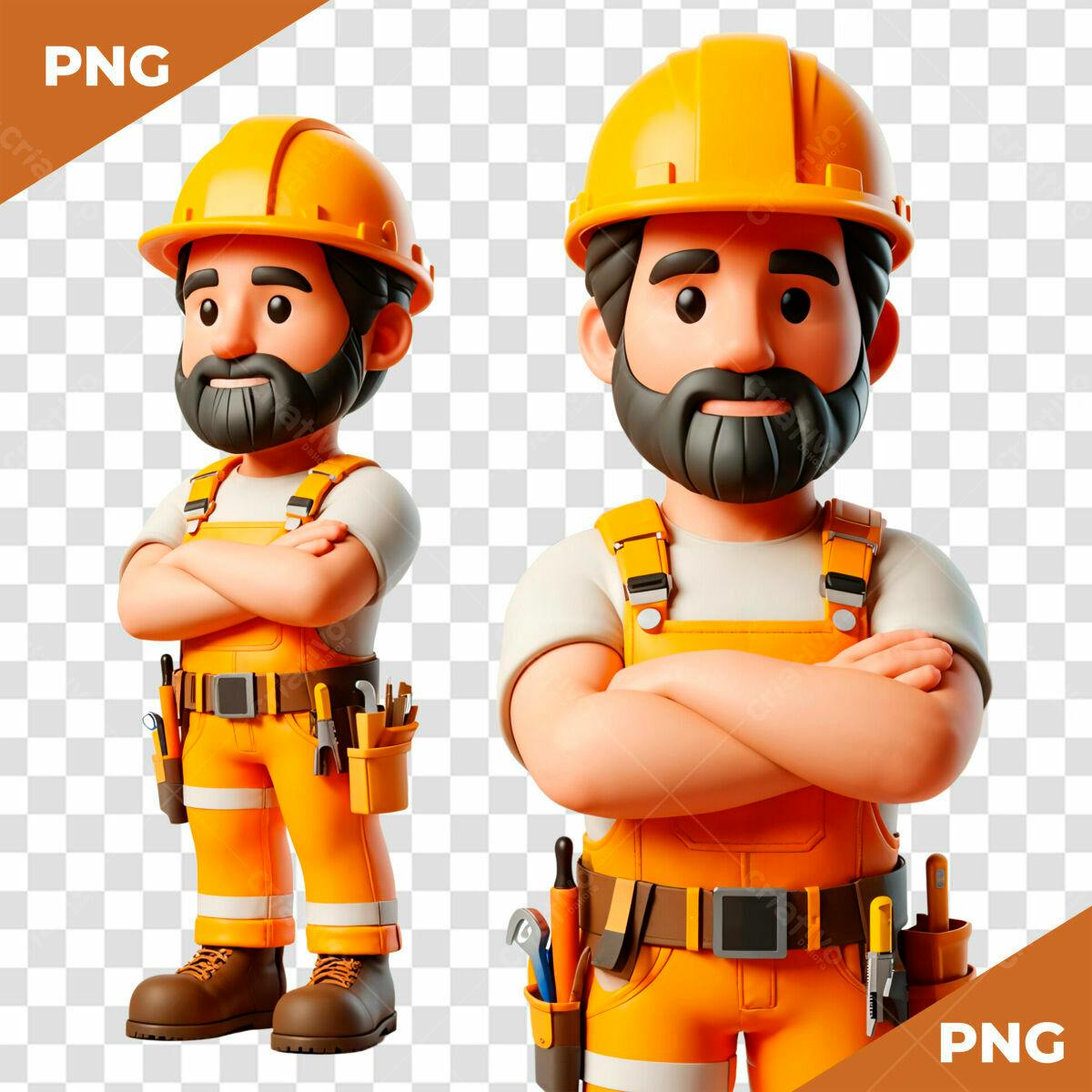 Personagem Cartoon para Construção PSD Editável