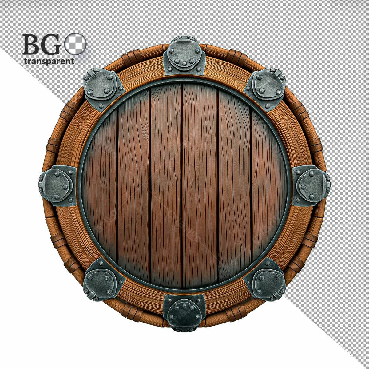 Psd Escudo de Madeira Medieval PSD Editável