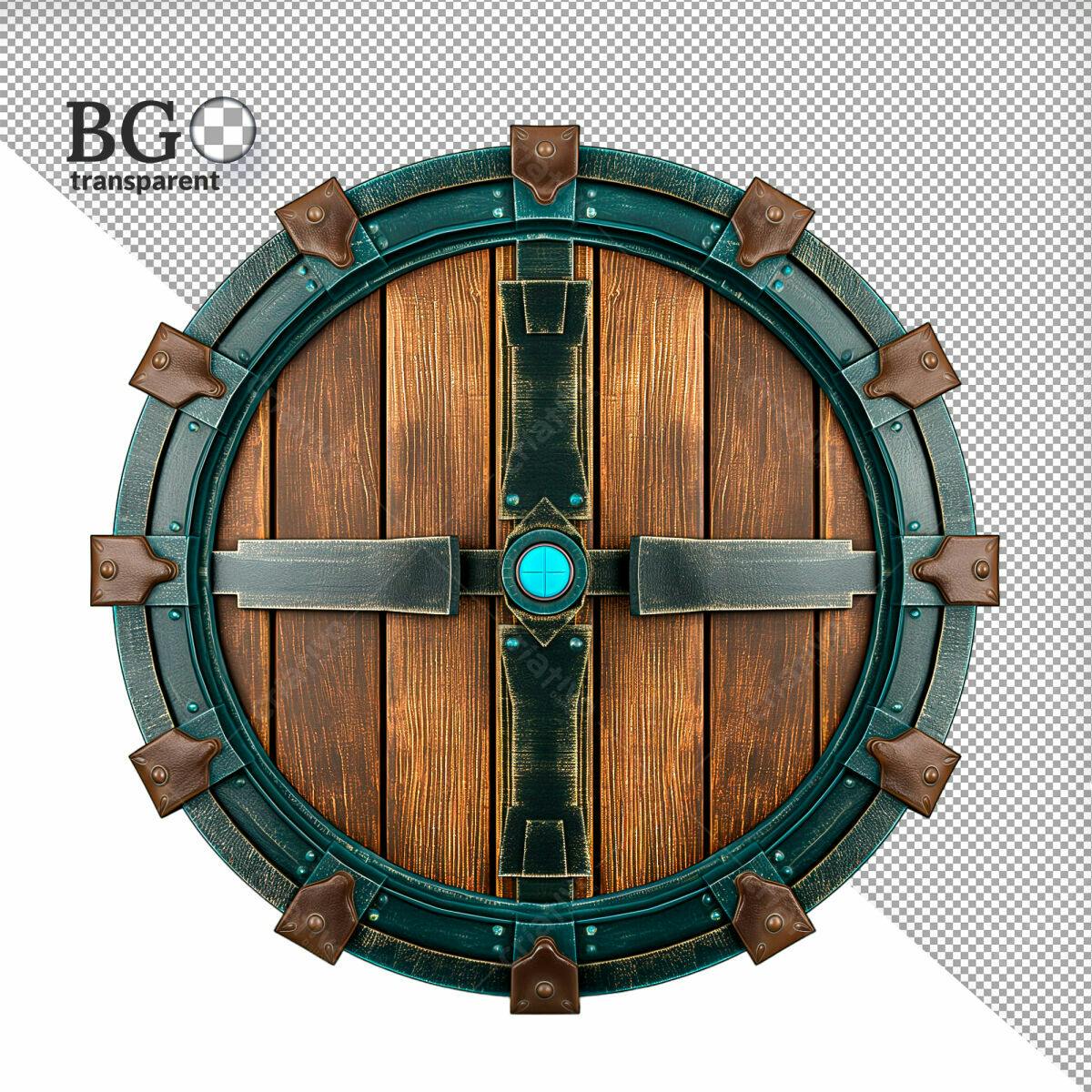 Escudo de Madeira Medieval PSD Editável