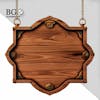 High quality wooden 3d element for composition