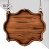 High quality wooden 3d element for composition