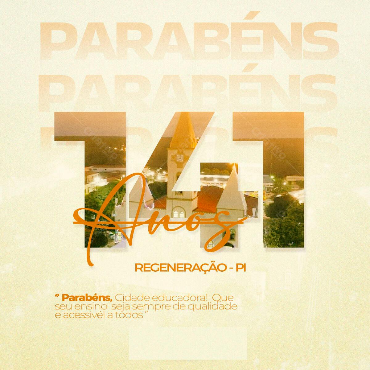 Flyer Aniversário 141 Anos PSD Editável