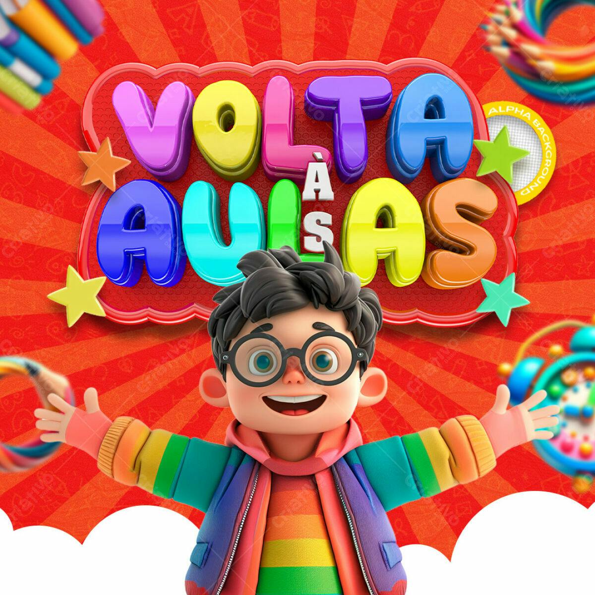 Flyer Volta às Aulas PSD Editável