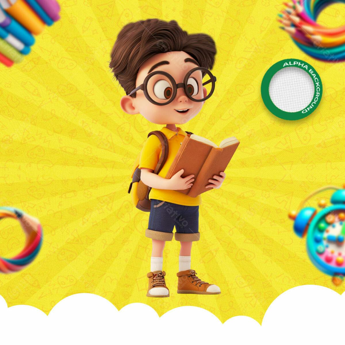 PSD para Volta às Aulas Infantil PSD Editável