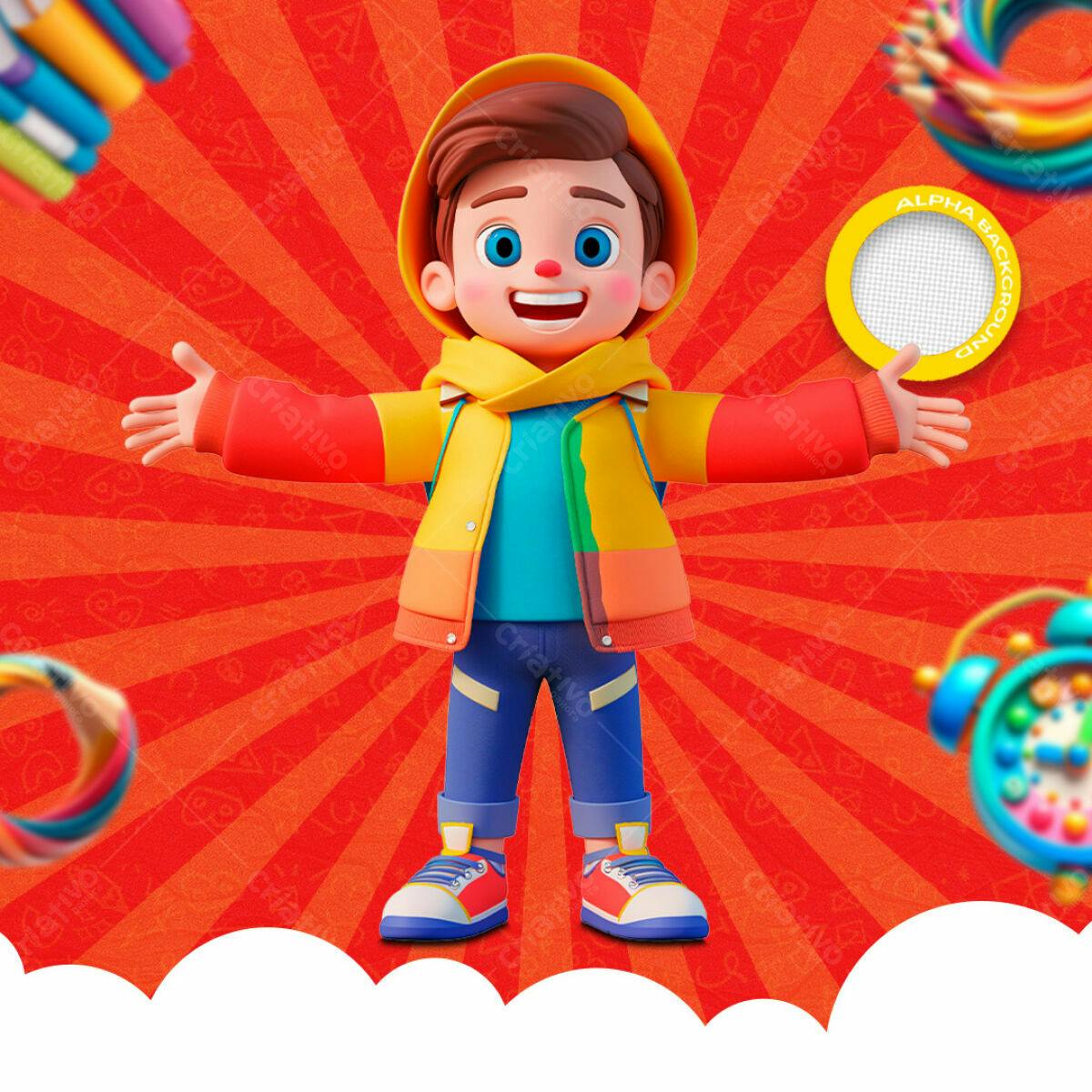 PSD Voltar às Aulas Colorido e Divertido