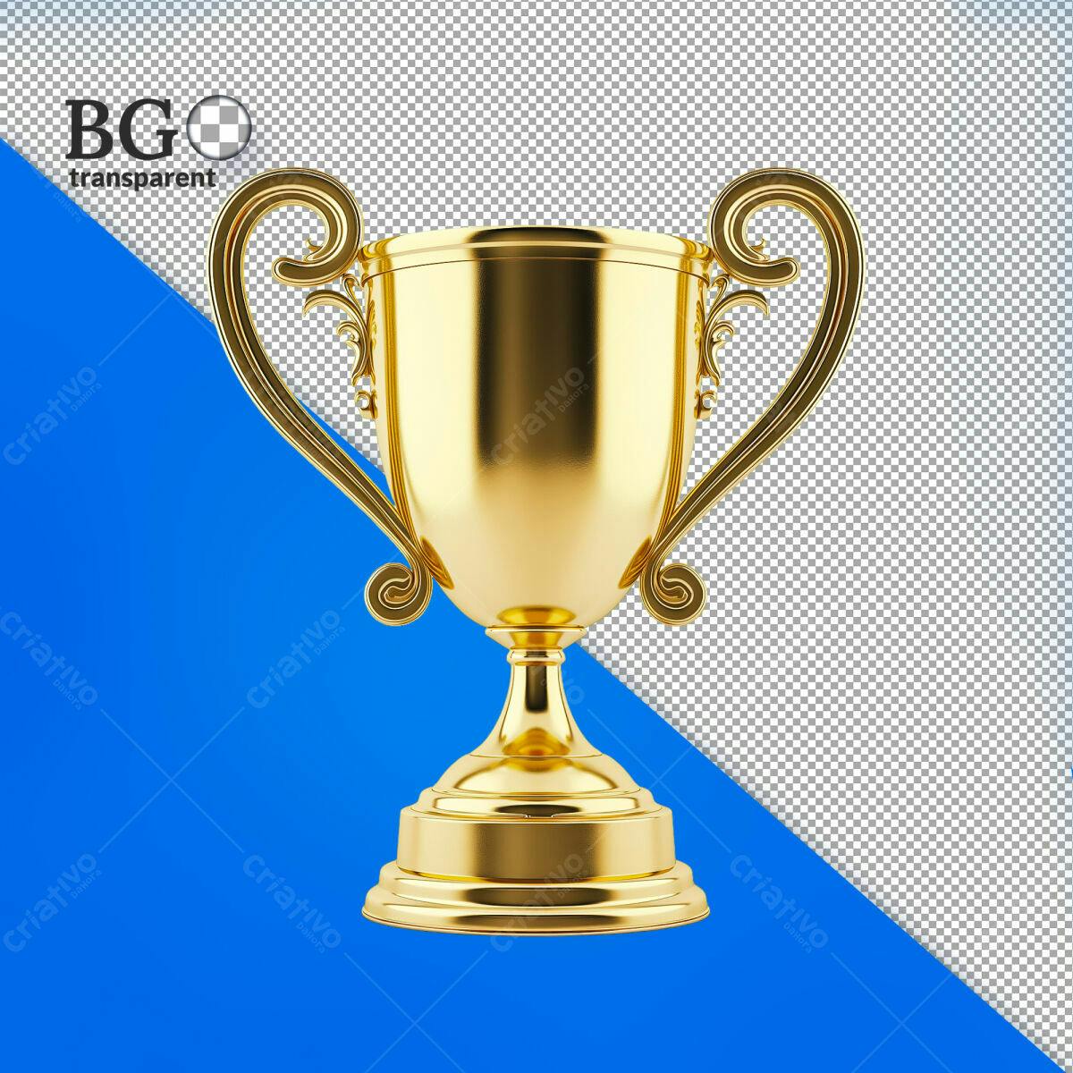 Troféu Dourado PSD Editável
